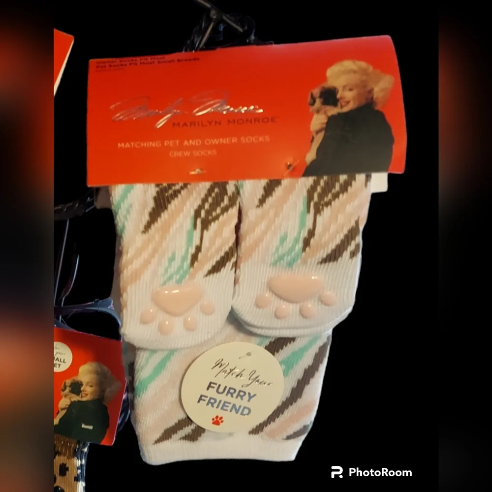Marilyn Monroe Matching Pet and Owner Crew Socks 3 Sets NWT